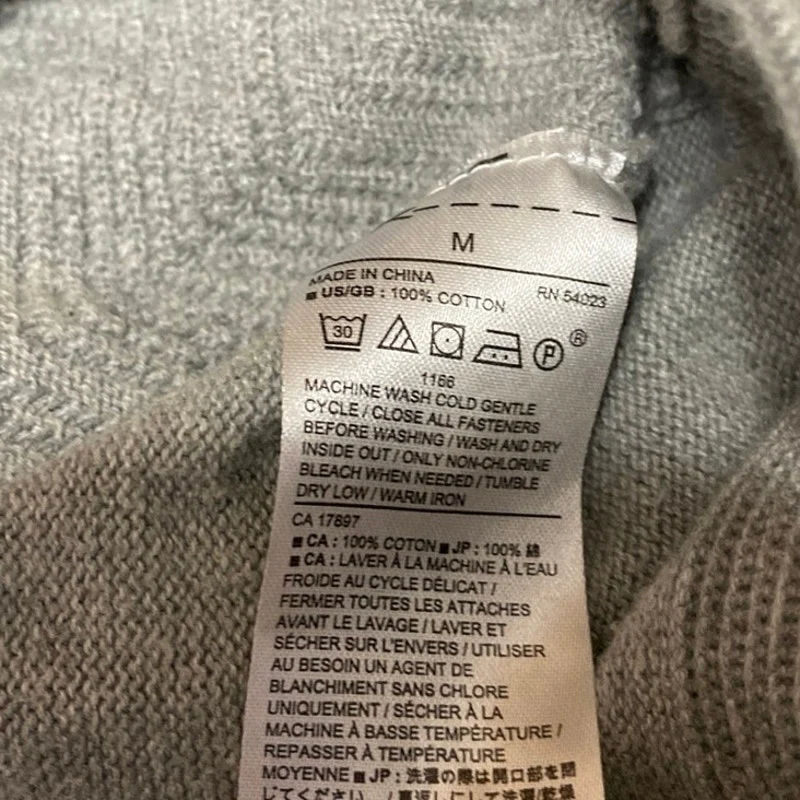 Banana Republic Gray Chevron Long Sleeve Zip Up Cardigan Sweater Top Size M - Image 4