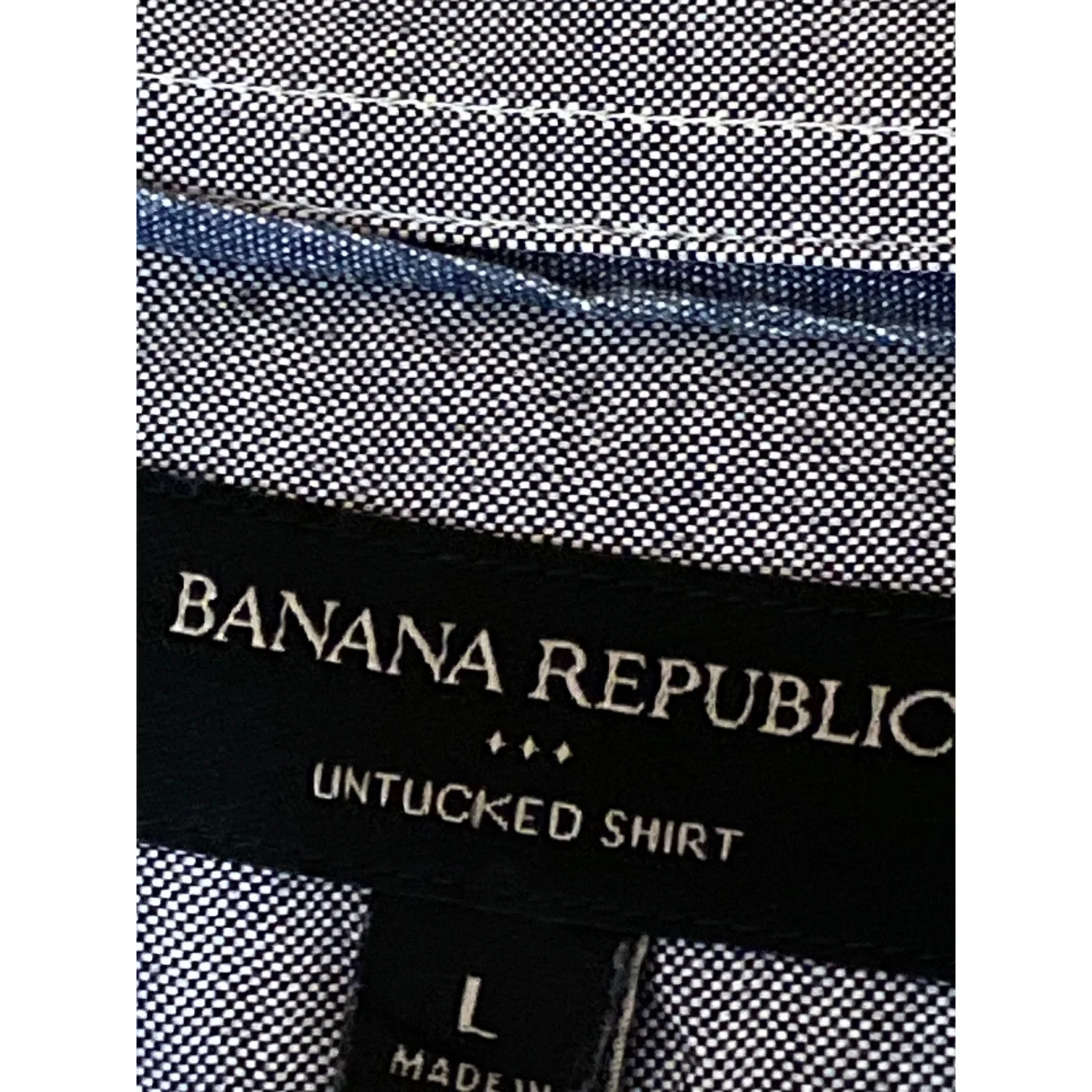 Banana Republic Gray Collared Long Sleeve Chest Pocket Button Down Shirt Top L - Image 5