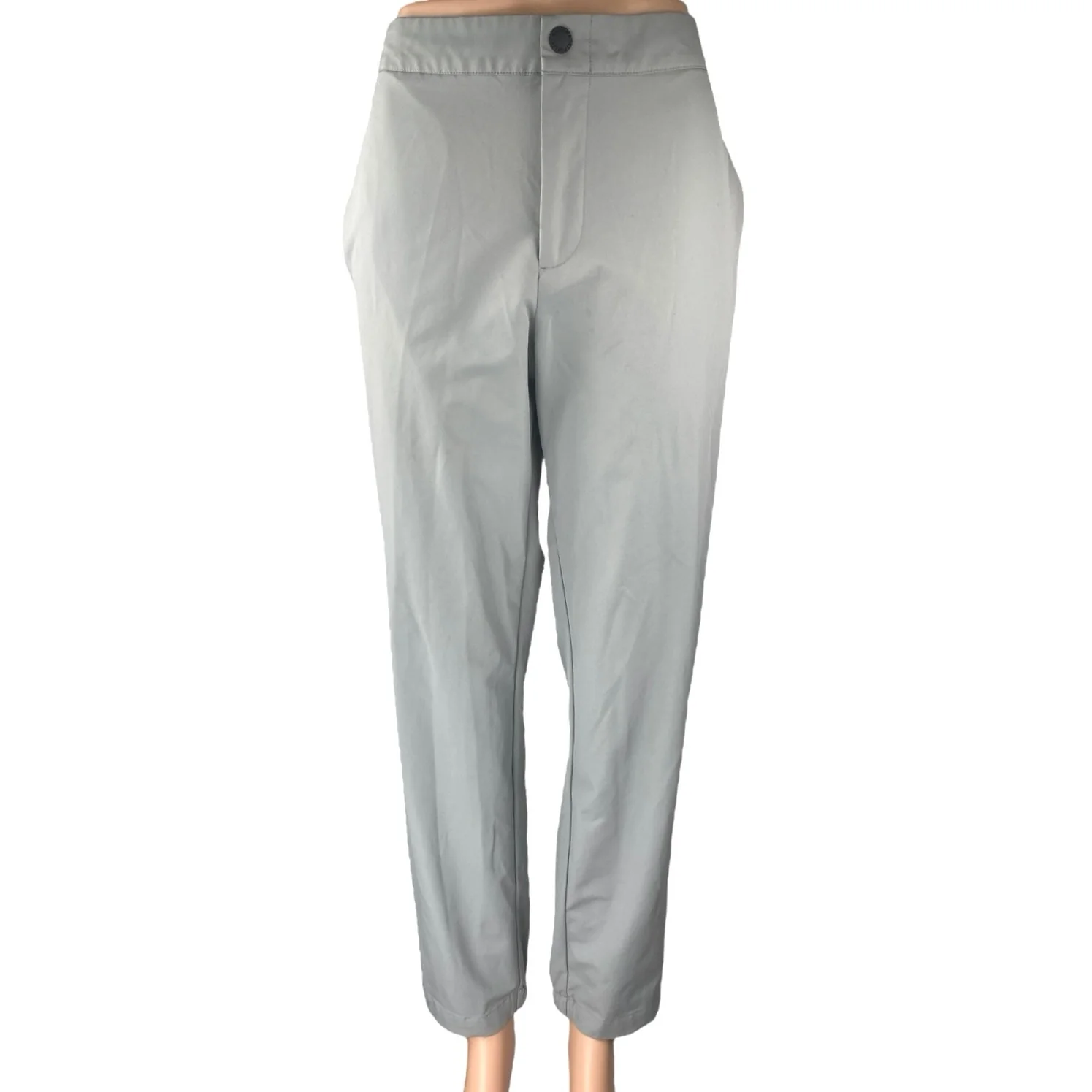Banana Republic Gray High Waist Straight Leg Chino Khaki Trousers Dress Pants 32