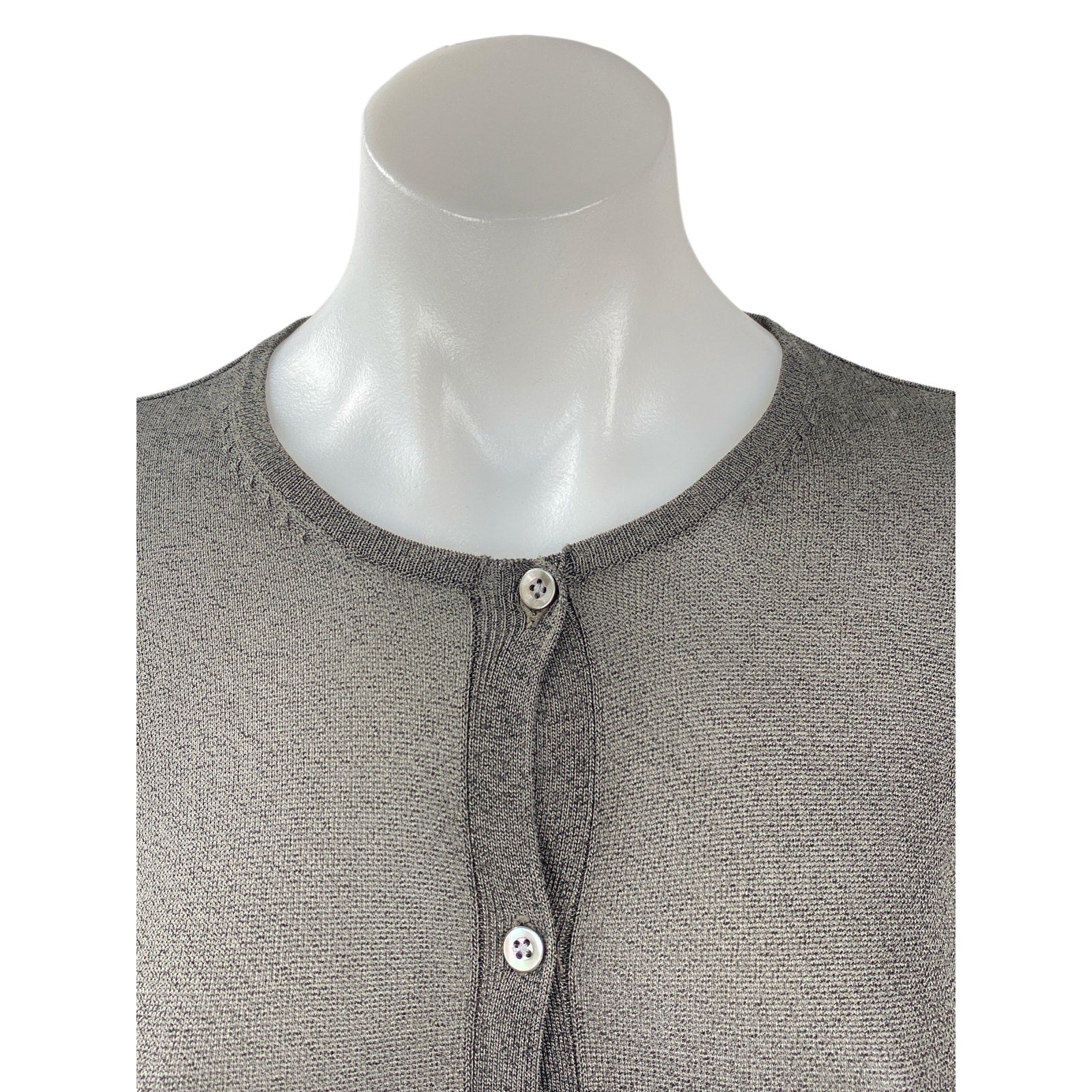 Banana Republic Gray Round Neck Long Sleeve Button Down Cardigan Sweater Top S - Image 2