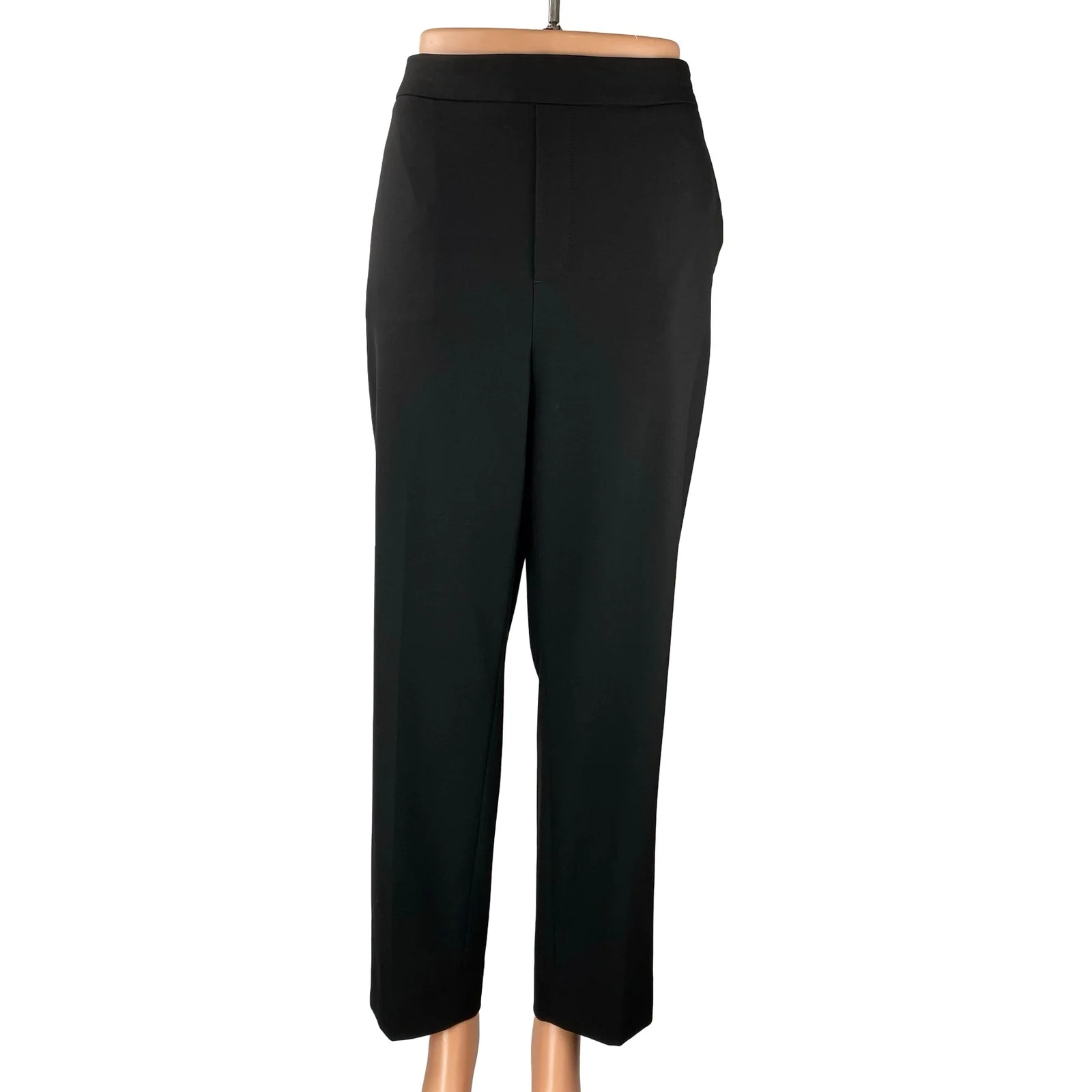 Banana Republic Hayden Black High Rise Straight Wide Leg Trousers Dress Pants 12