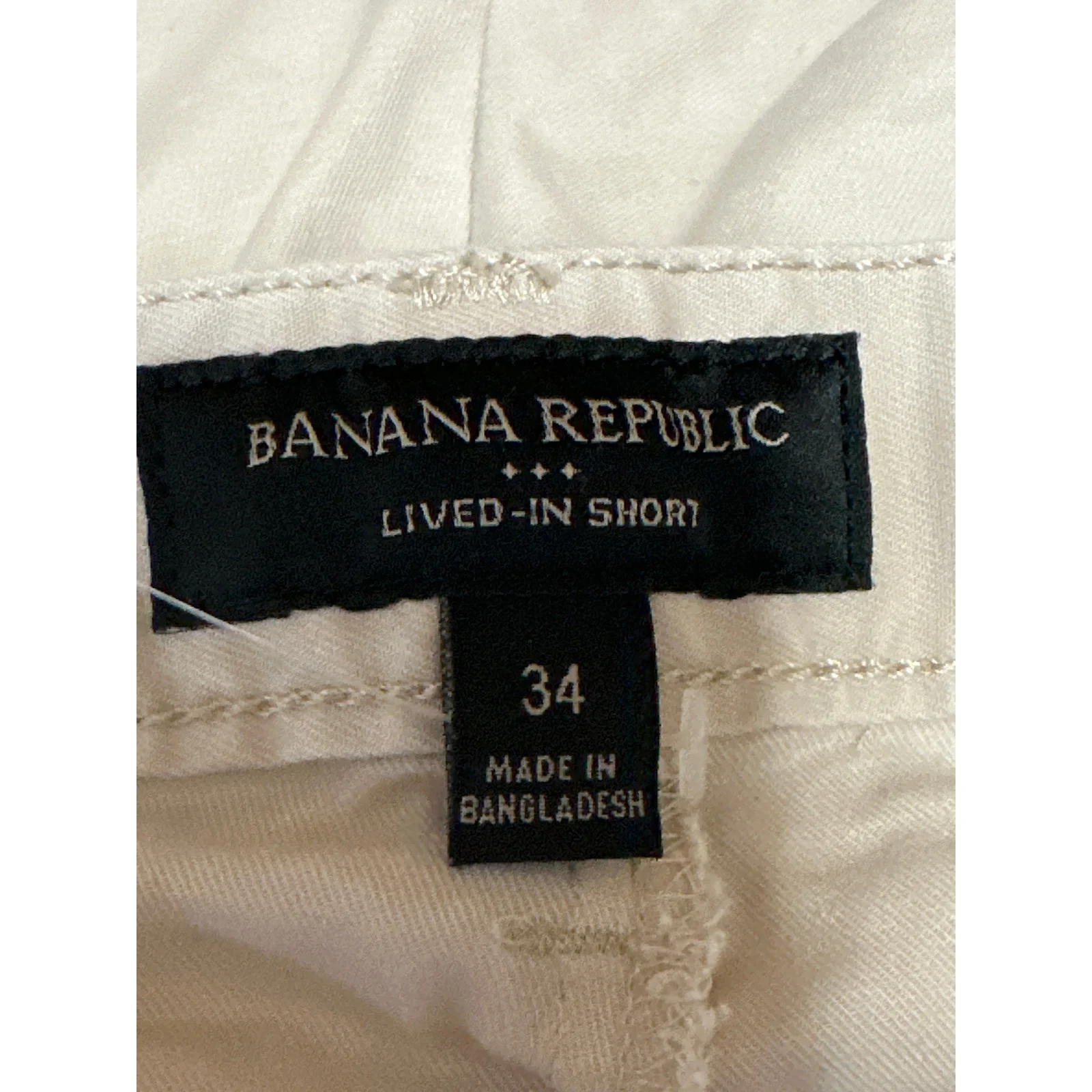 Banana Republic Lived In Men's Beige Chino Khaki Straight Casual Shorts Size 32 - Image 4