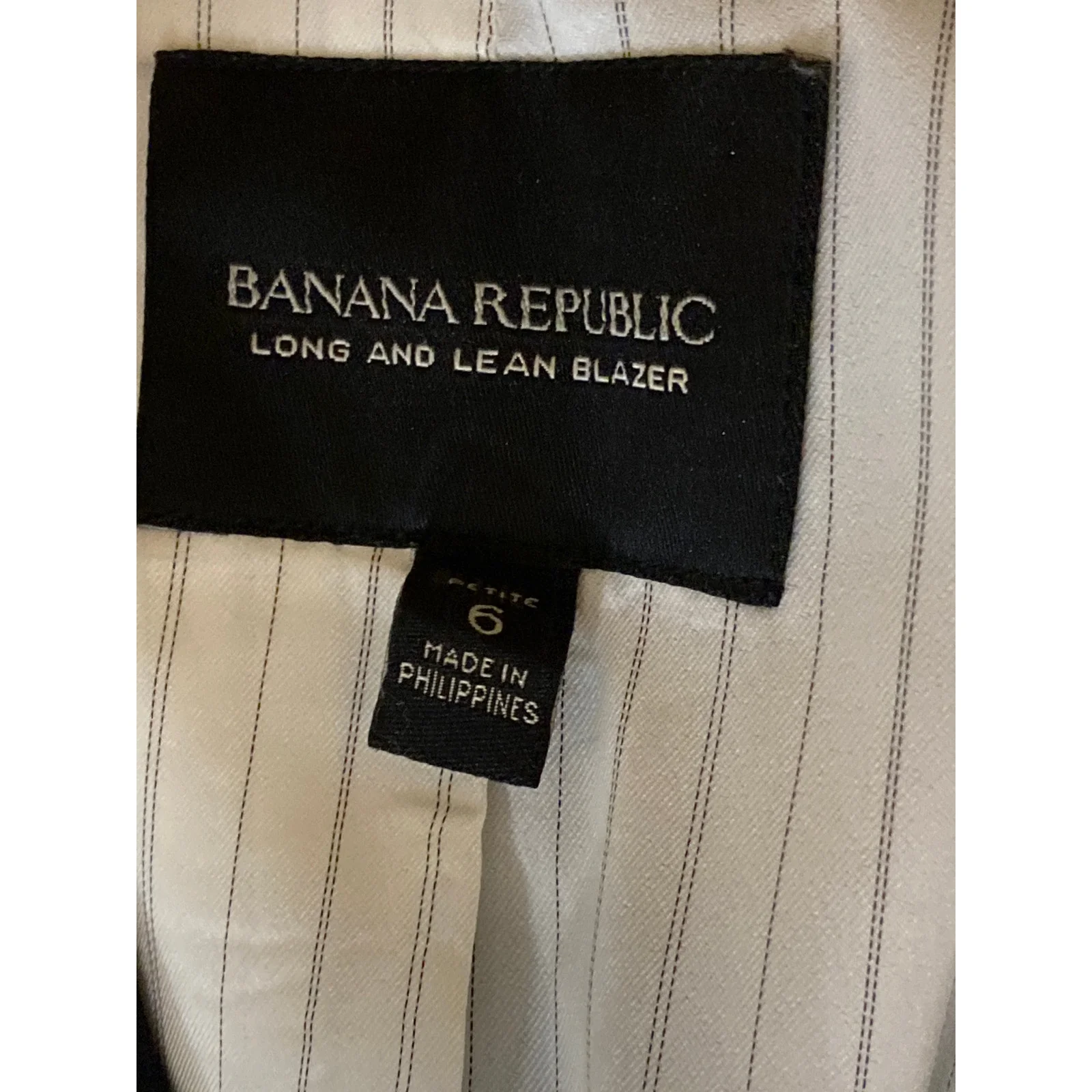 Banana Republic Long & Lean Black Button Long Sleeve Blazer Coat Jacket Size 6 - Image 4