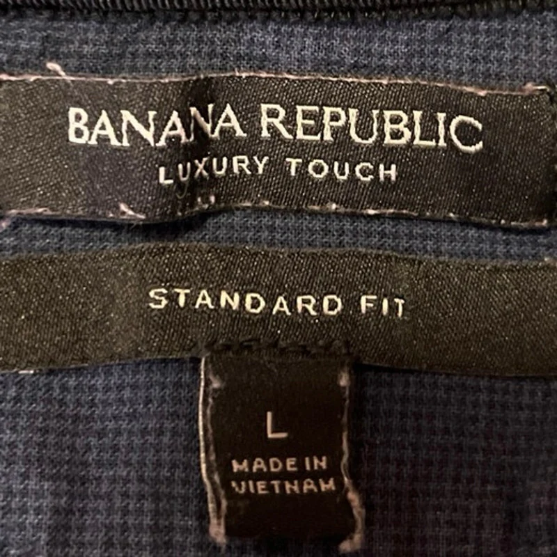 Banana Republic Luxury Touch Men's Blue Short Sleeve Collar Polo Shirt Top Sz L - Image 3