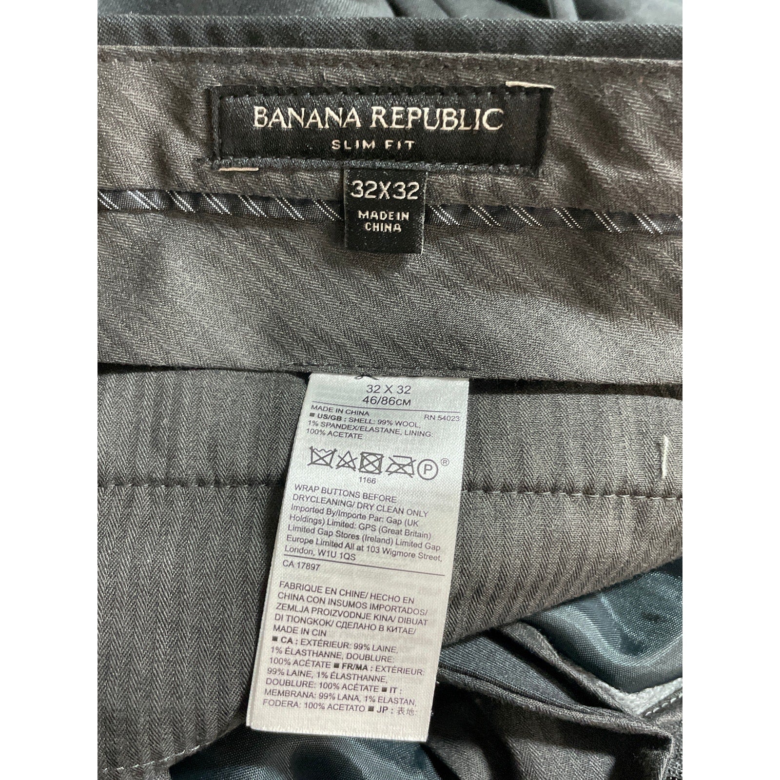 Banana Republic Marzotto Wool High Rise Slim Straight Trousers Dress Pants 32x32 - Image 5