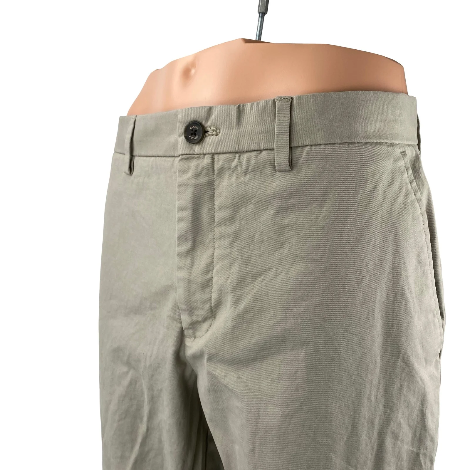 Banana Republic Mason Tapered Men's Khaki Beige Chino Trousers Pants Size 35 - Image 3