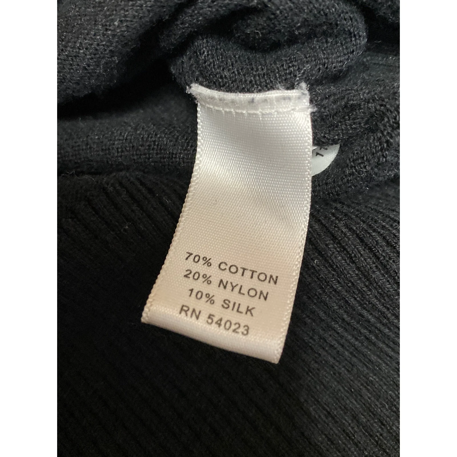 Banana Republic Men Black Silk Snap Long Sleeve Knit Pullover Sweater Top Size L - Image 6