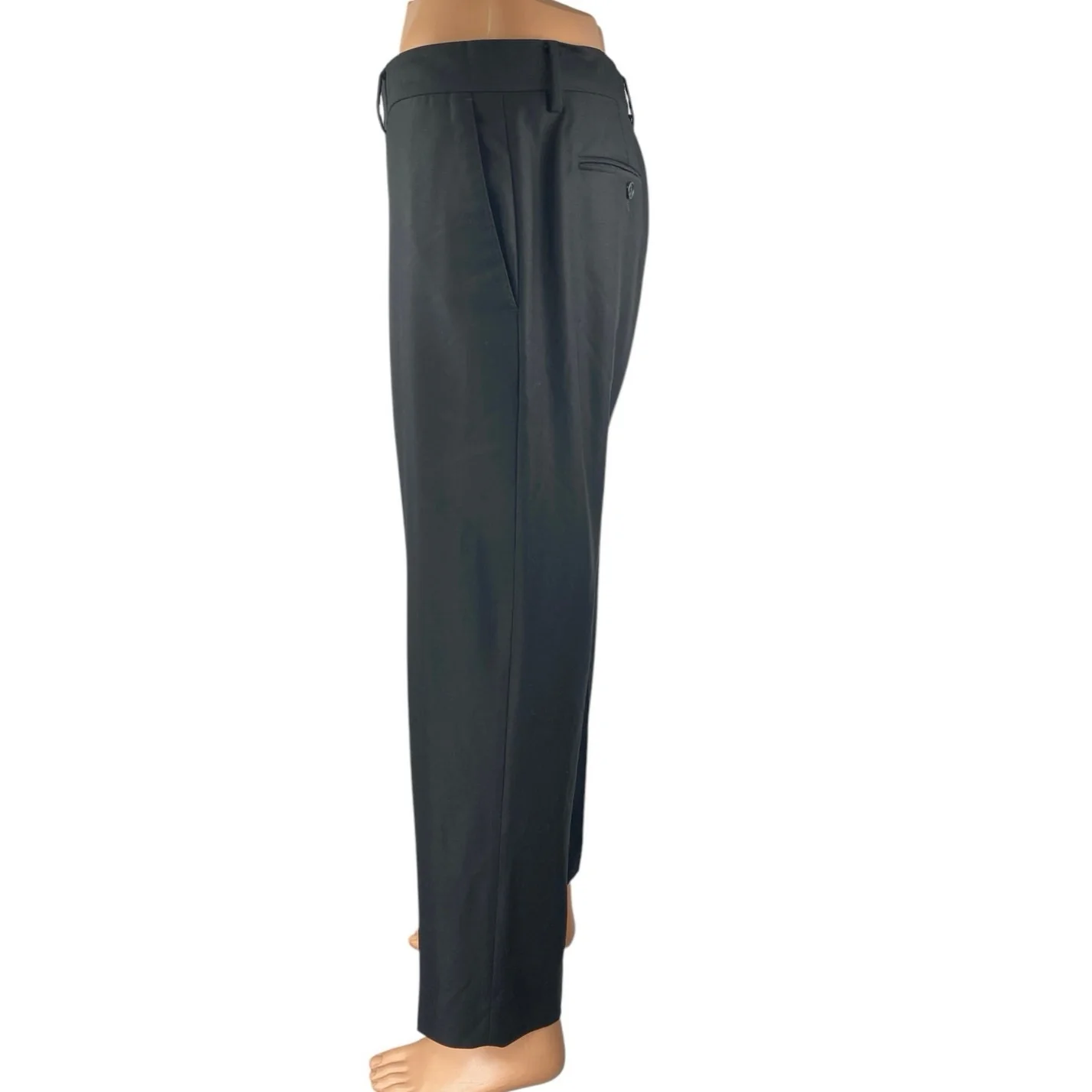 Banana Republic Men's Black Tailored Slim Fit Straight Trousers Dress Pants 36 - Image 2