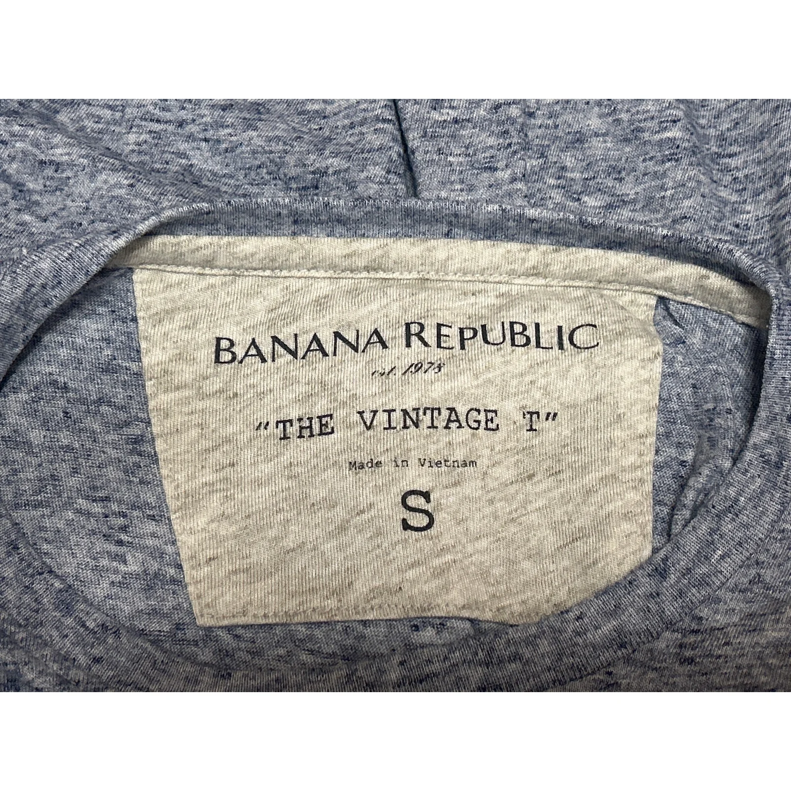Banana Republic Men's Blue Heather Short Sleeve Crew Neck T Shirt Tee Top Size S - Image 3