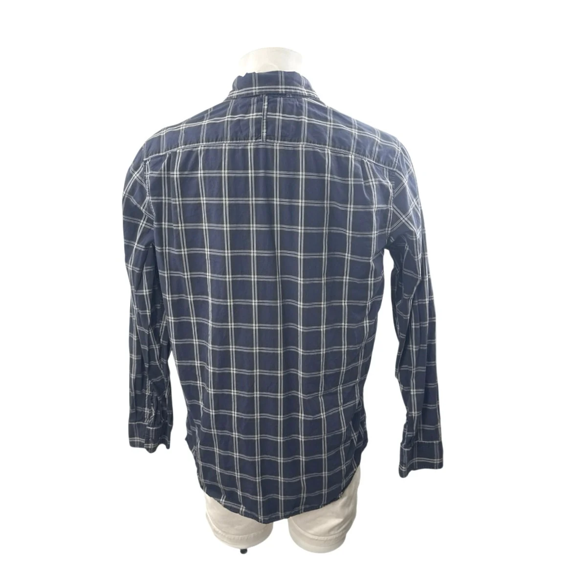 Banana Republic Men's Blue Plaid Classic Fit Long Sleeve Button Up Shirt Top L - Image 3