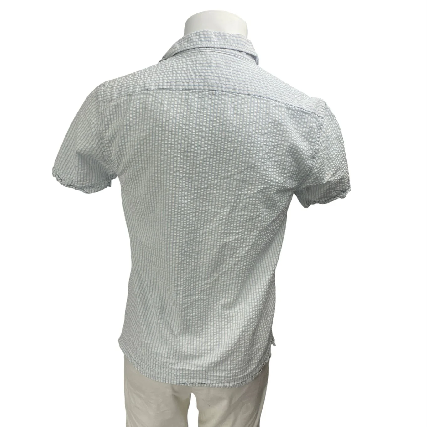 Banana Republic Men's Blue White Striped Slim Long Sleeve Button Up Shirt Top S - Image 2