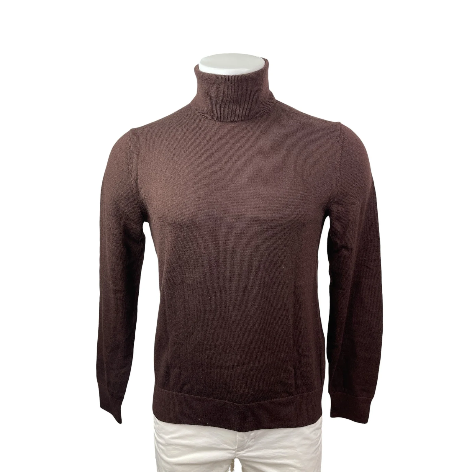 Banana Republic Men's Brown 100% Wool Turtleneck Long Sleeve Sweater Top Size M