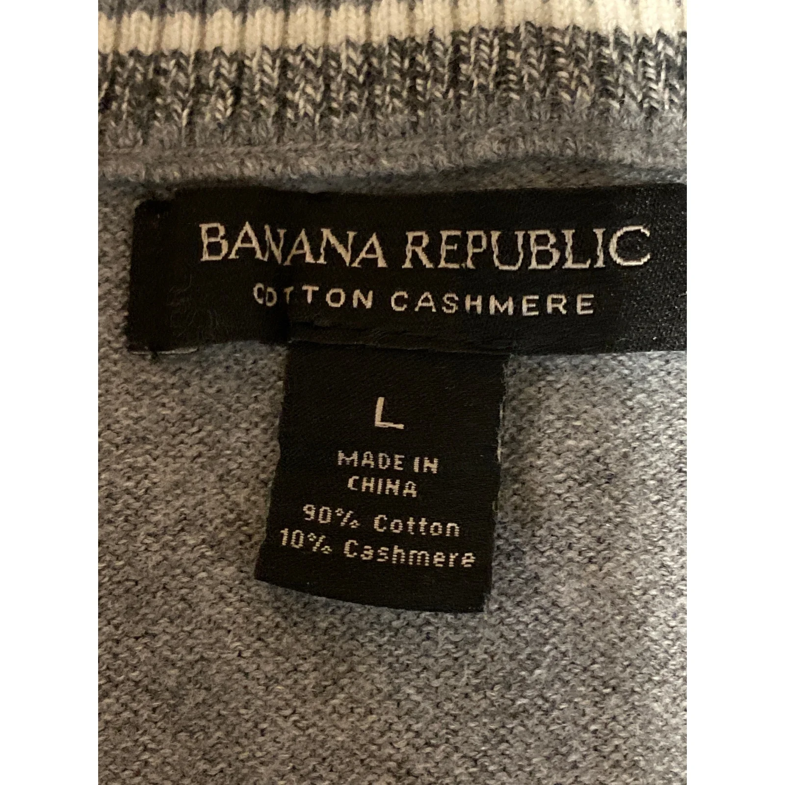 Banana Republic Men's Gray 100% Wool 1/4 Zip Knit Turtleneck Sweater Top Size L - Image 5