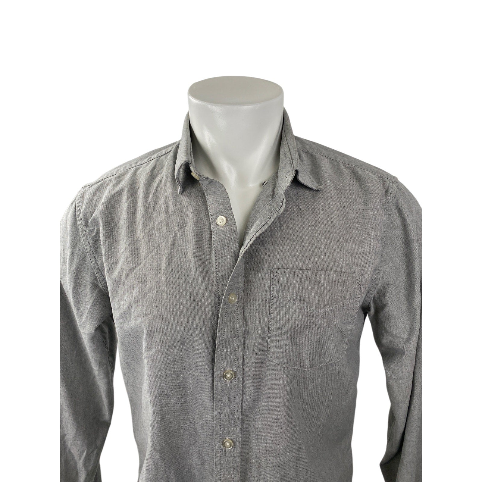 Banana Republic Men's Gray Grant Fit Oxford Long Sleeve Button Down Shirt Top M - Image 2