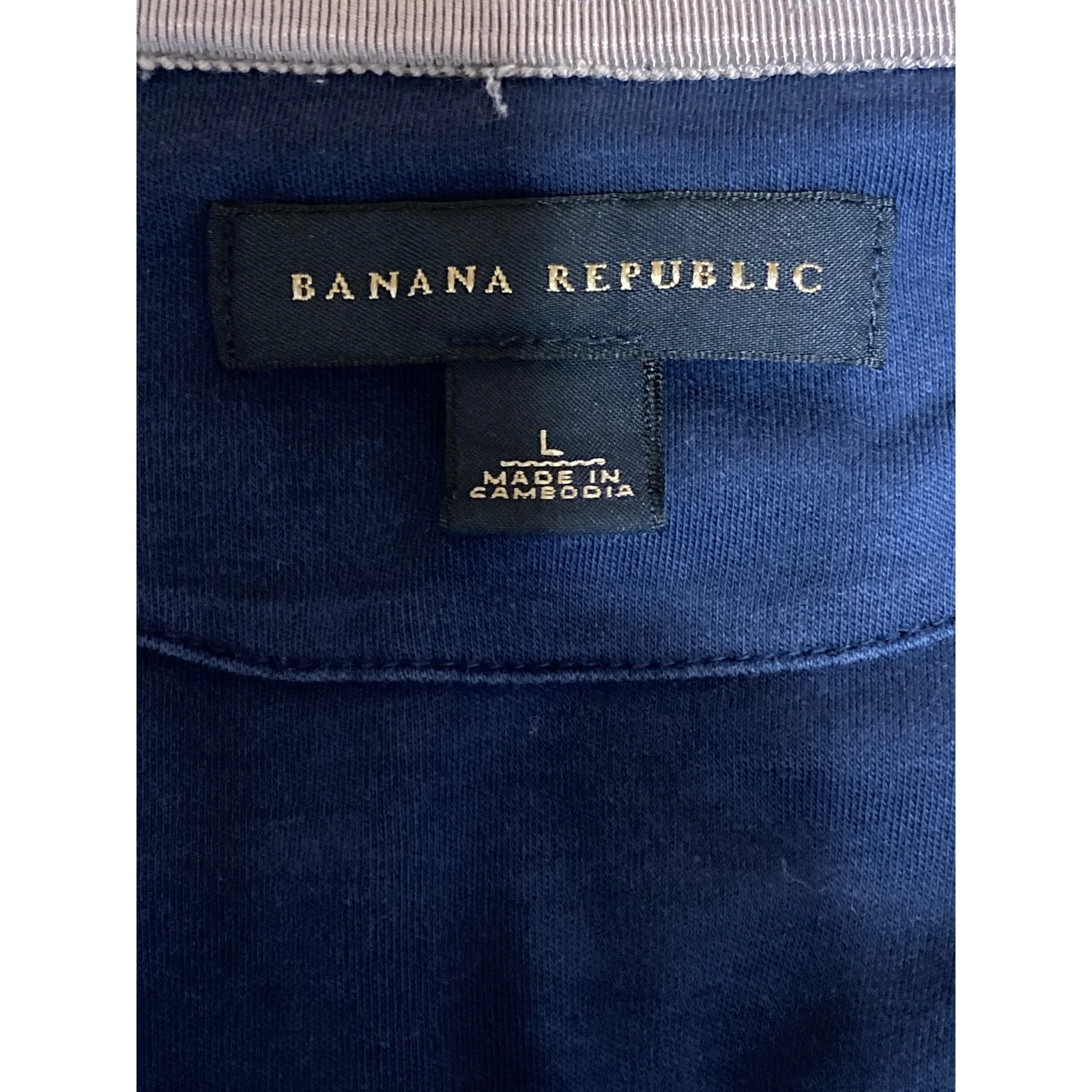 Banana Republic Men's Navy Blue Golf Casual Performance Polo Shirt Top Size L - Image 5