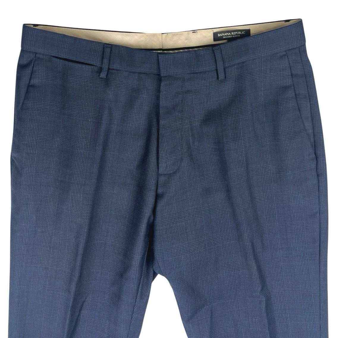Banana Republic Men's Navy Blue Tailored Slim Fit Chino Trousers Pants 32X30 - Image 3