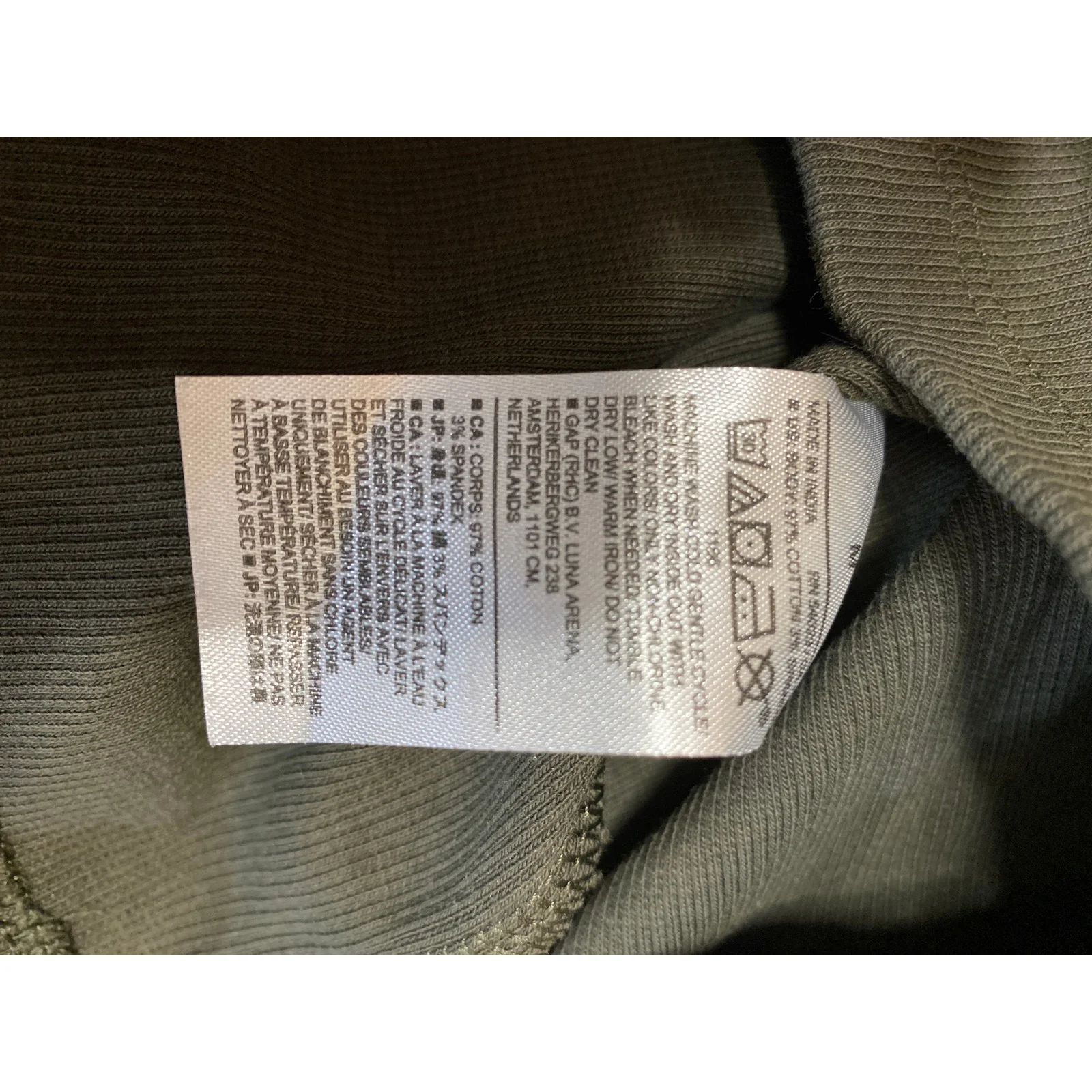 Banana Republic Men's Olive Green Long Sleeve Ribbed Knit T Shirt Tee Top Size M - Image 4