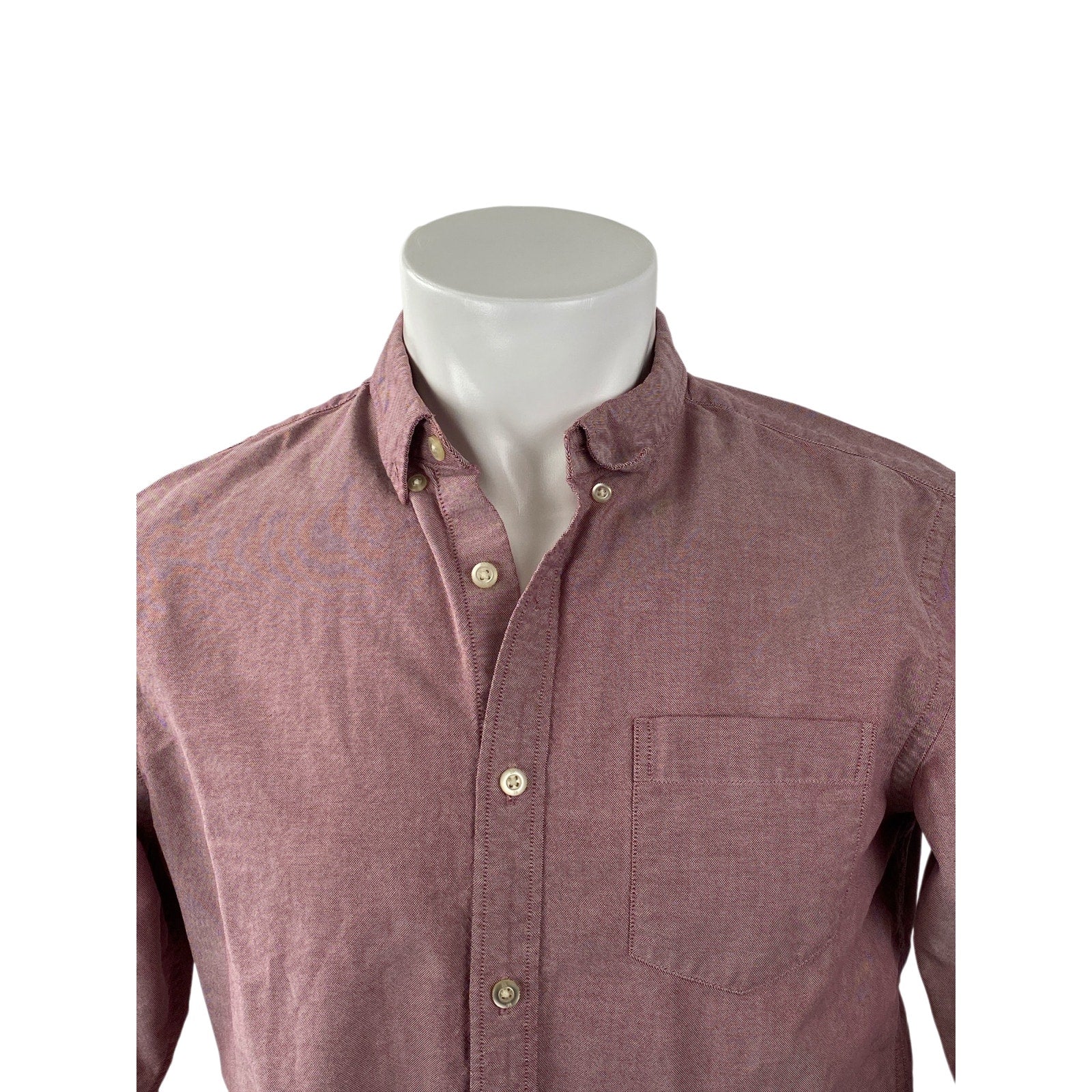 Banana Republic Men's Red Grant Fit Oxford Long Sleeve Button Down Shirt Top M - Image 2