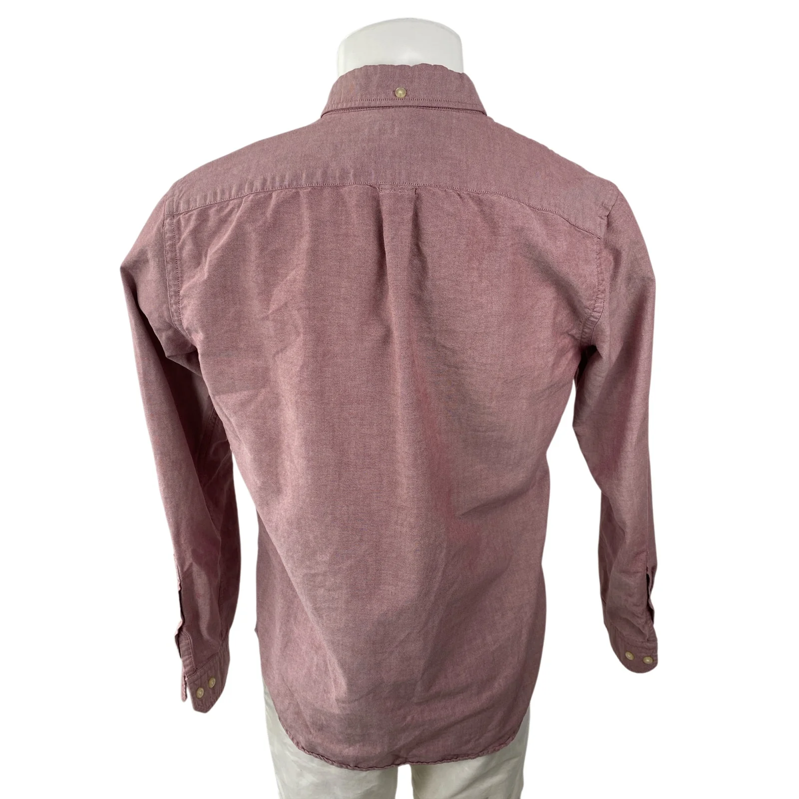 Banana Republic Men's Red Grant Fit Oxford Long Sleeve Button Down Shirt Top M - Image 4