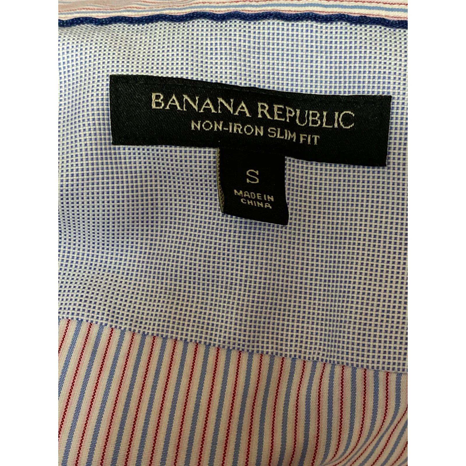 Banana Republic Men's Striped Collared Long Sleeve Slim Button Down Shirt Top S - Image 5
