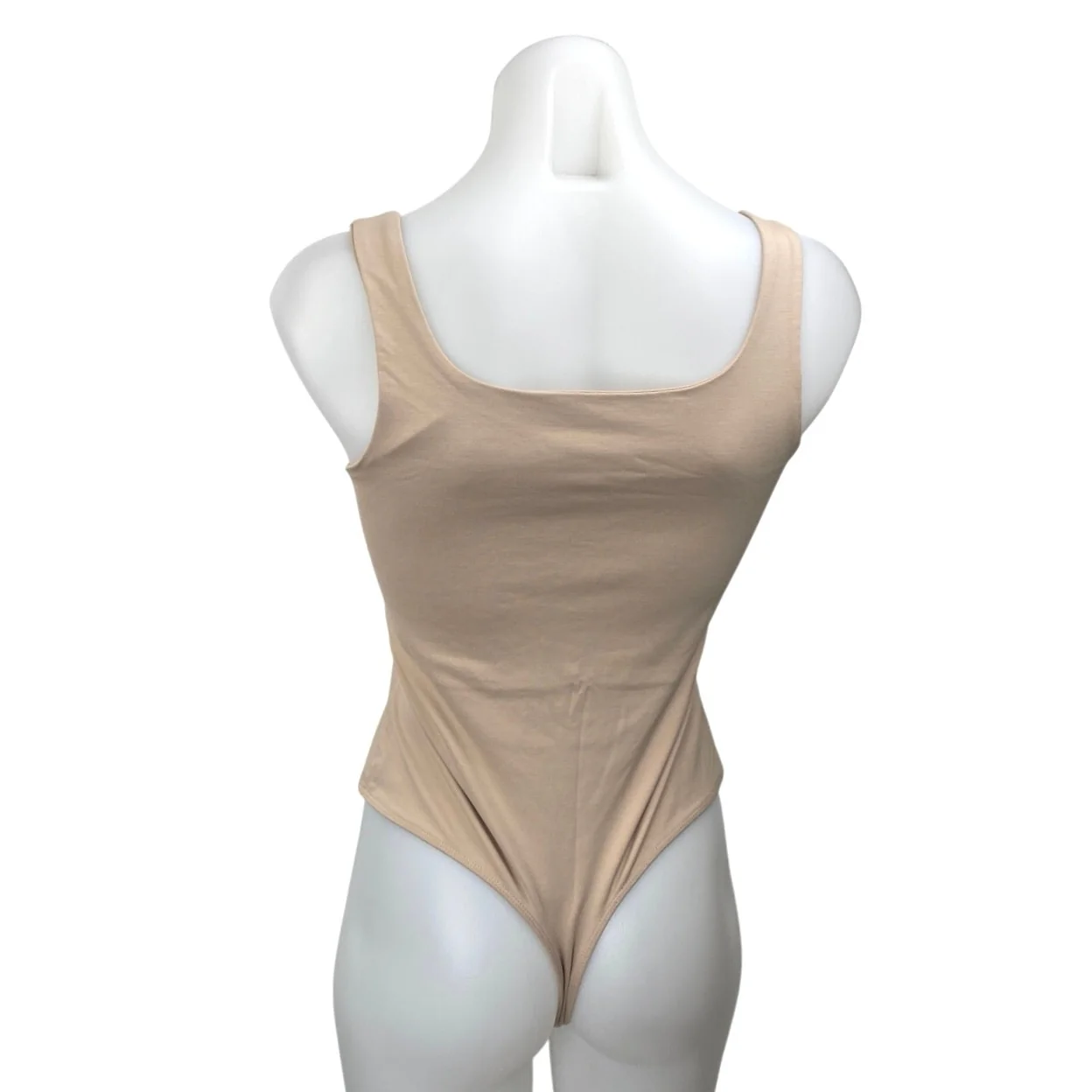 Banana Republic Nude Beige Tan Sleeveless Square Neck Tank Bodysuit Top Size XS - Image 2