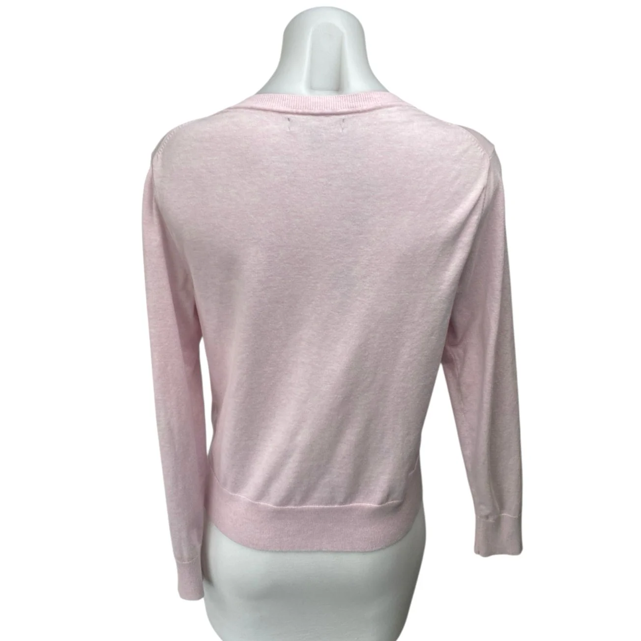 Banana Republic Pink Long Sleeve Button Down Stretch Cardigan Sweater Top Size S - Image 2