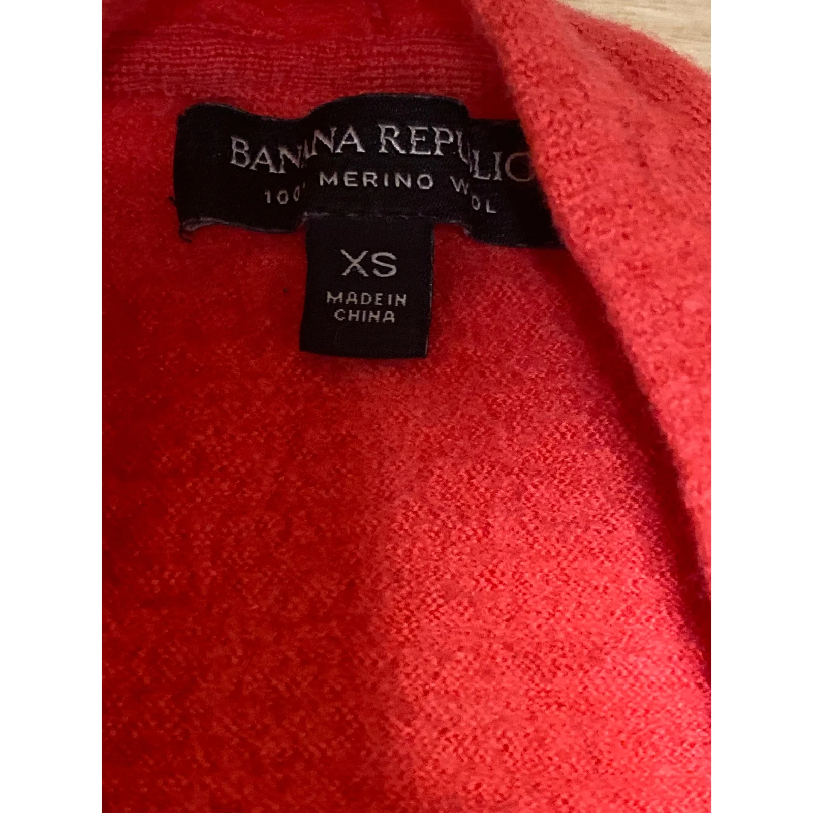 Banana Republic Red Long Sleeve Tie V Neck Cropped Wrap Blouse Top Size XS - Image 5