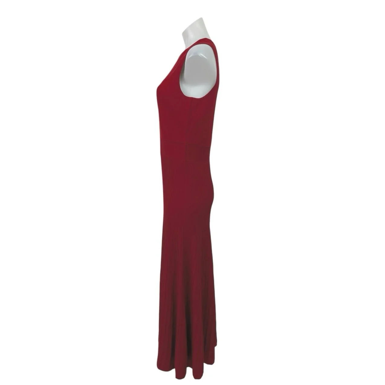 Banana Republic Red Sleeveless Pleated Midi Tank Flare A-Line Sweater Dress Sz M - Image 2