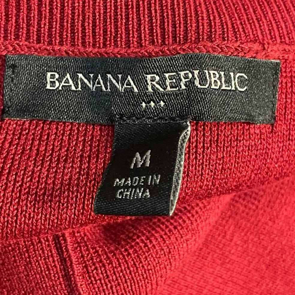 Banana Republic Red Sleeveless Pleated Midi Tank Flare A-Line Sweater Dress Sz M - Image 4