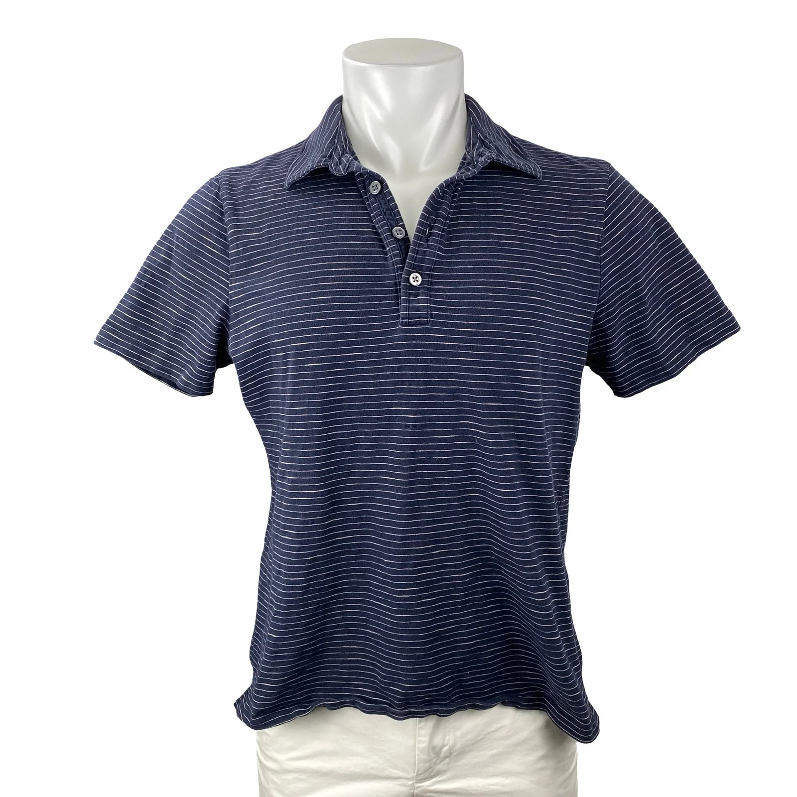 Banana Republic Relwen Jersey Men's Stripe Short Sleeve Classic Polo Shirt Top M