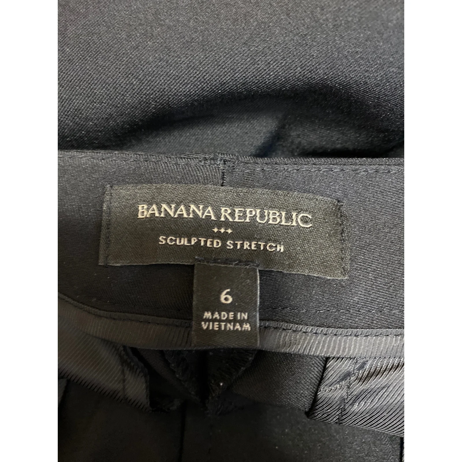 Banana Republic Sculpted Black High Rise Straight Wide Trousers Dress Pants Sz 6 - Image 3