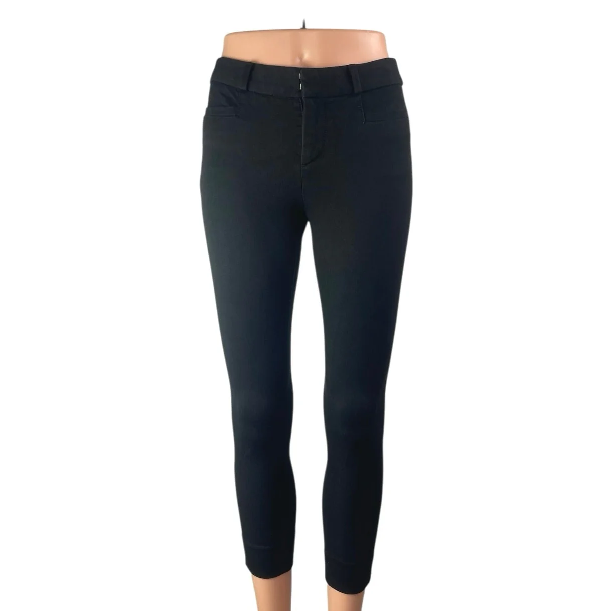 Banana Republic Sloan Women's Black Mid Rise Skinny Crop Trousers Pants Size 00