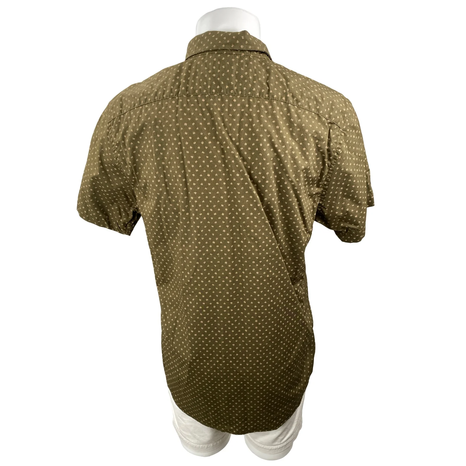 Banana Republic Stretch Soft Wash Mens Olive Green Slim Button Up Shirt Top Sz L - Image 4
