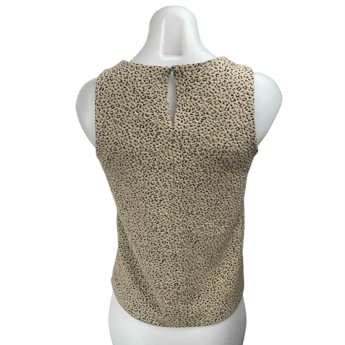 Banana Republic Tan Black Animal Print Sleeveless V-neck Knit Blouse Tank Top XS - Image 2