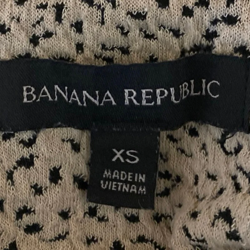 Banana Republic Tan Black Animal Print Sleeveless V-neck Knit Blouse Tank Top XS - Image 3