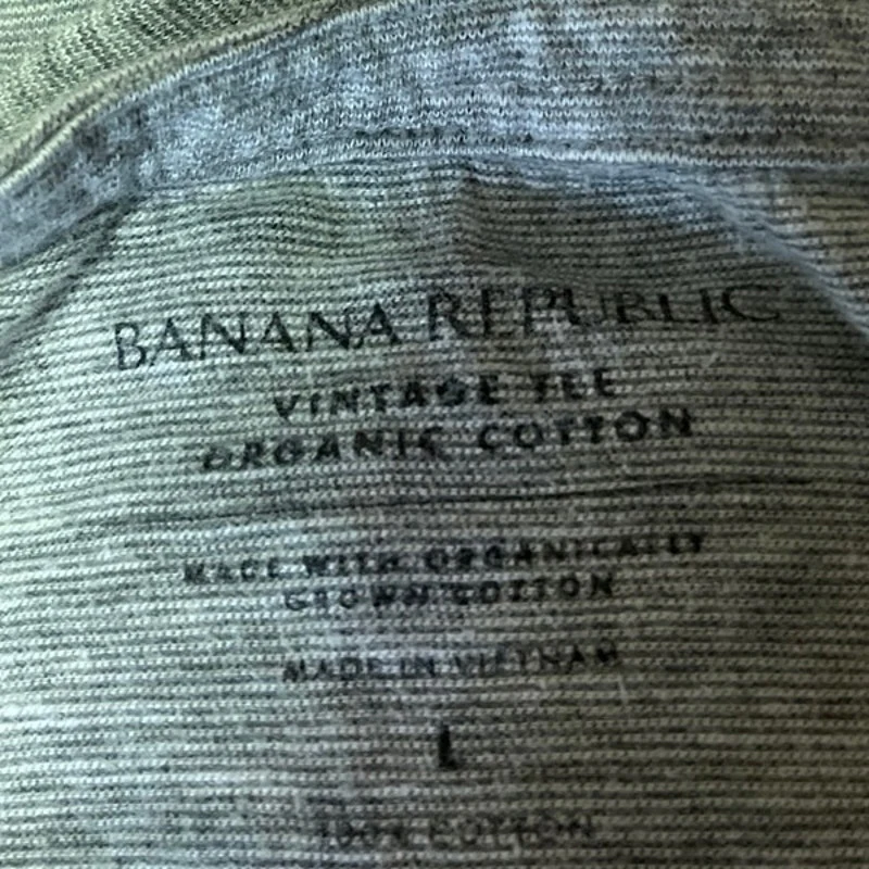 Banana Republic Vintage Tee Men's Gray Short Sleeve Henley Neck T-Shirt Top Sz L - Image 3