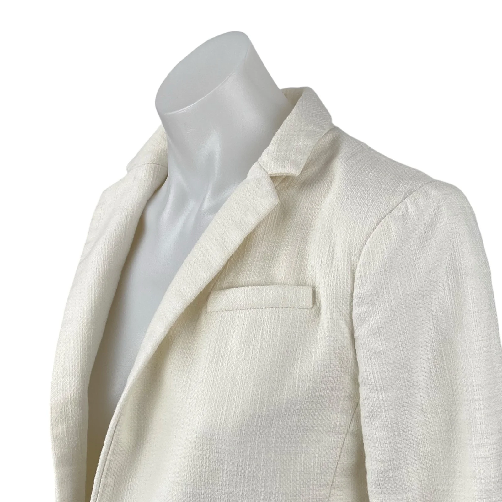 Banana Republic White Collared Long Sleeve Single Breasted Blazer Coat Jacket 2P - Image 2
