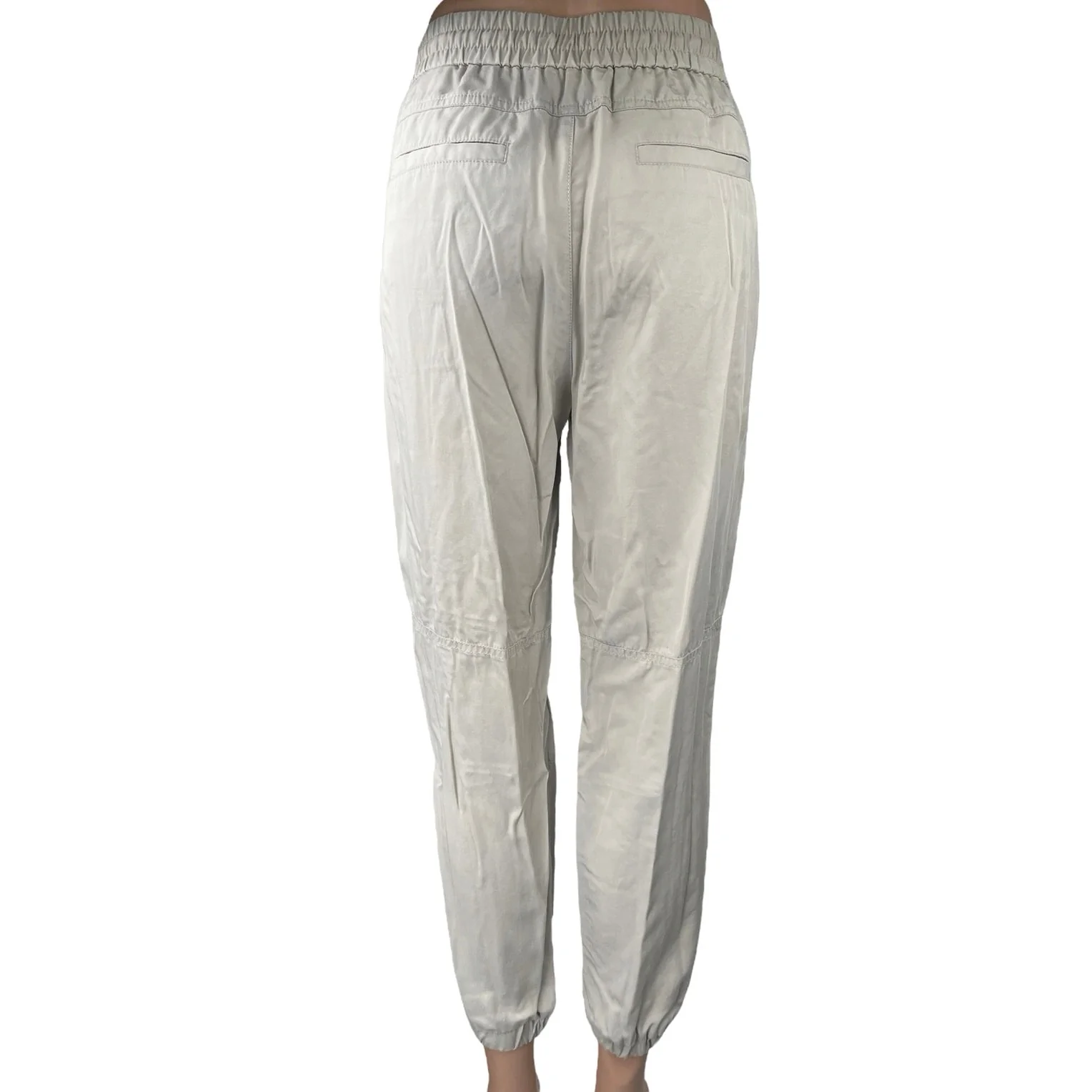 Banana Republic White Elastic Waist Windbreaker Parachute Jogger Sweat Pants S - Image 4