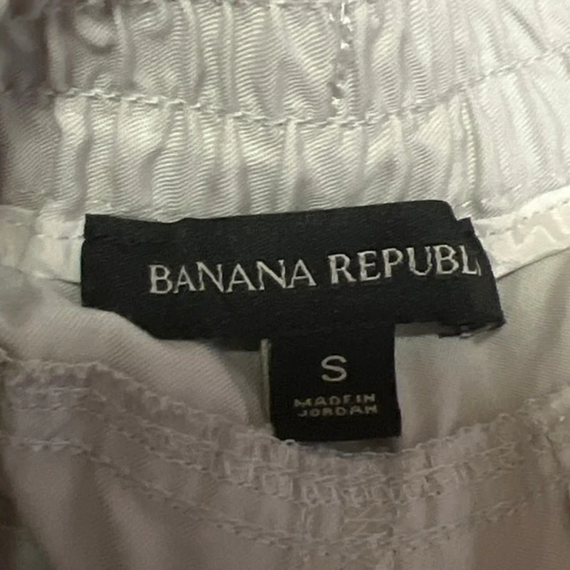 Banana Republic White Elastic Waist Windbreaker Parachute Jogger Sweat Pants S - Image 5