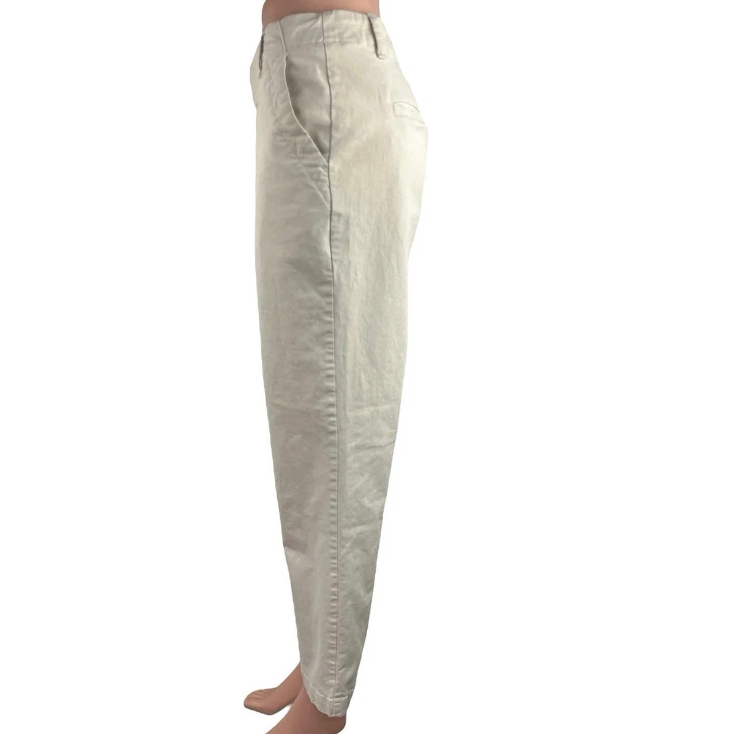 Banana Republic White Women's High Rise Slim Fit Straight Leg Chino Pants Size 8 - Image 2