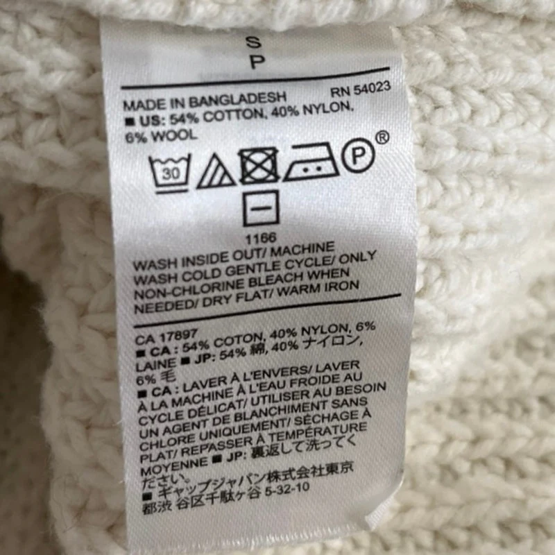 Banana Republic White Wool Chunky Knit Long Sleeve Pullover Sweater Top Size S - Image 4