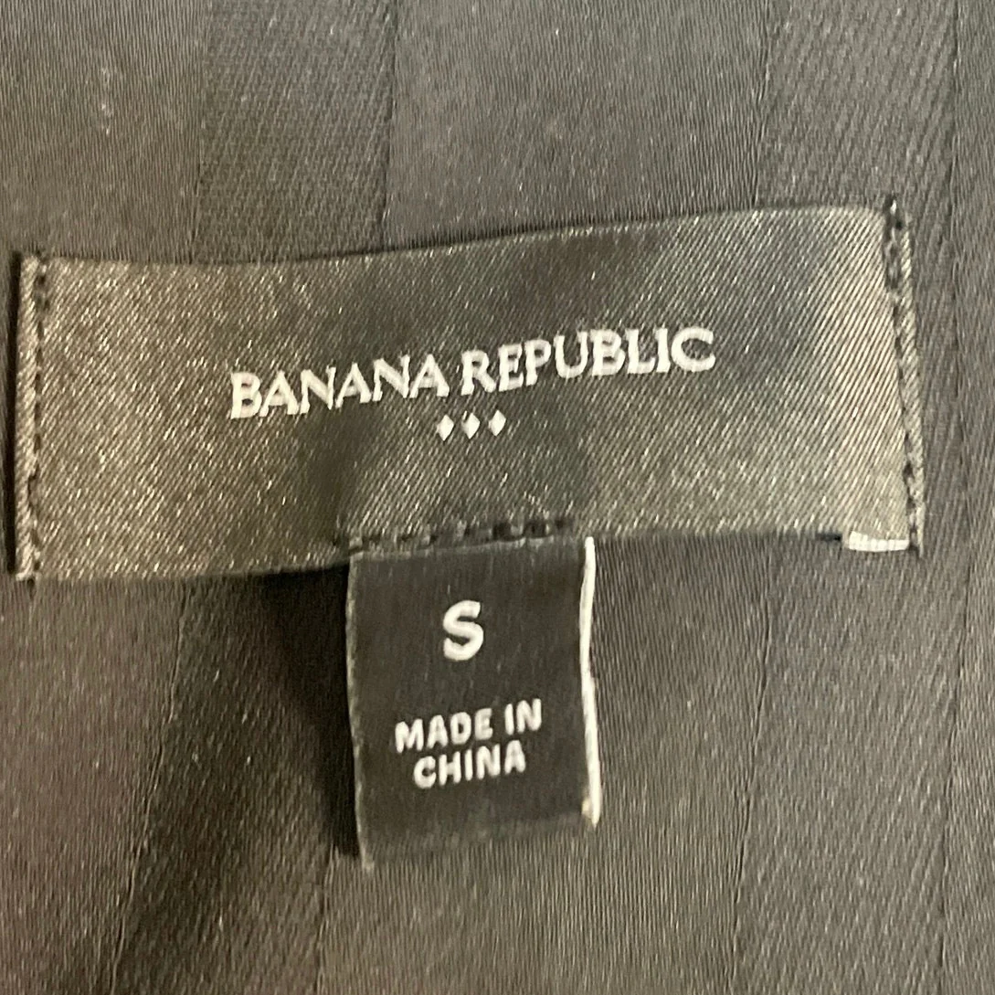 Banana Republic Women's Black Double Breasted Striped Shirt Blazer Coat Jacket S - Image 4