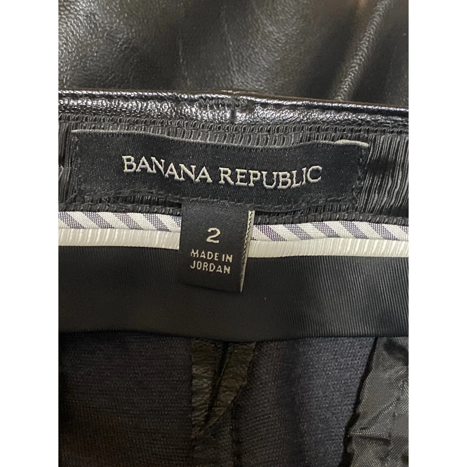 Banana Republic Womens Black Faux Leather Vegan Straight Trousers Pants Size 2 - Image 4