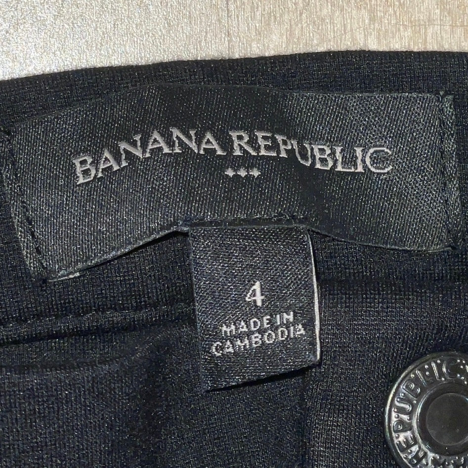 Banana Republic Women's Black High Rise Skinny Tapered Trousers Dress Pants Sz 4 - Image 5