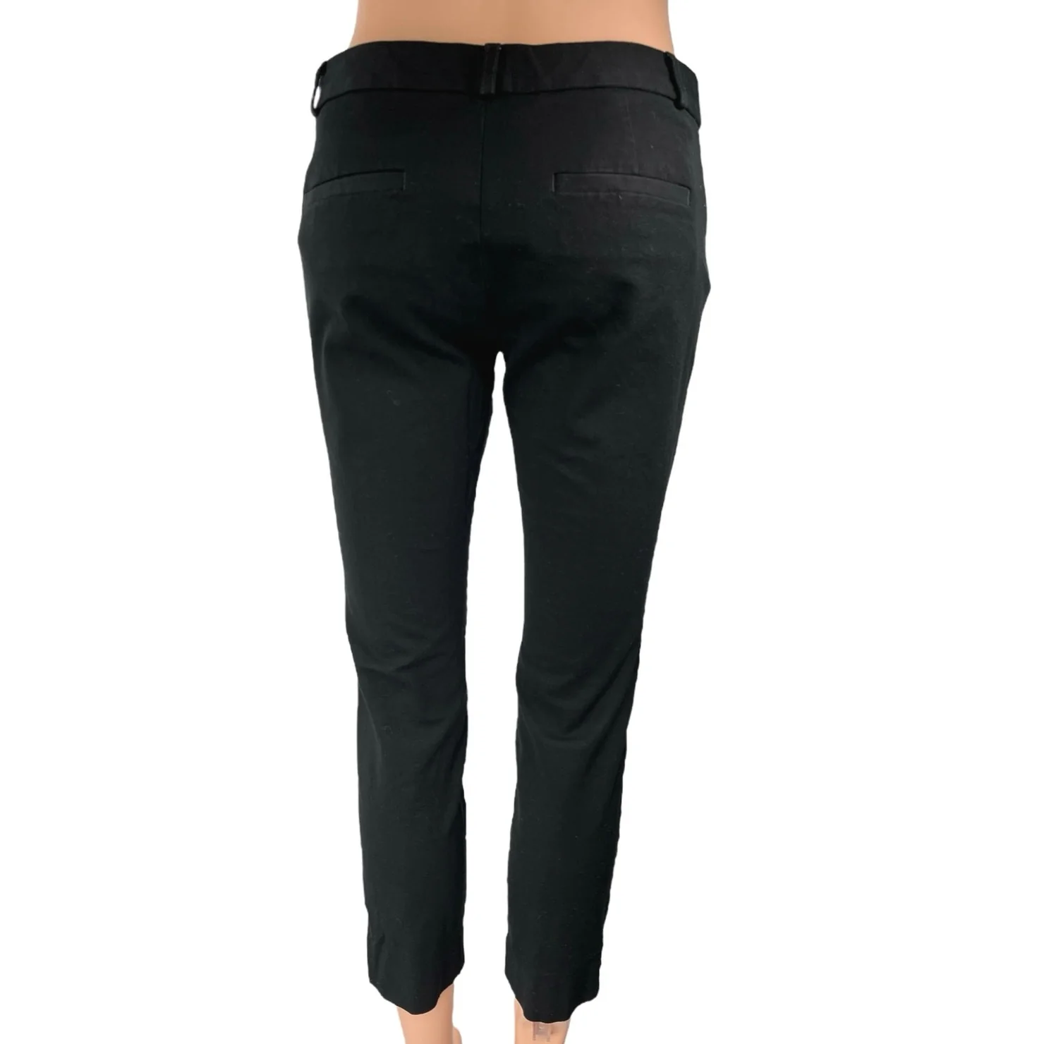 Banana Republic Women's Black Mid Rise Skinny Straight Ankle Trousers Pants Sz 4 - Image 3