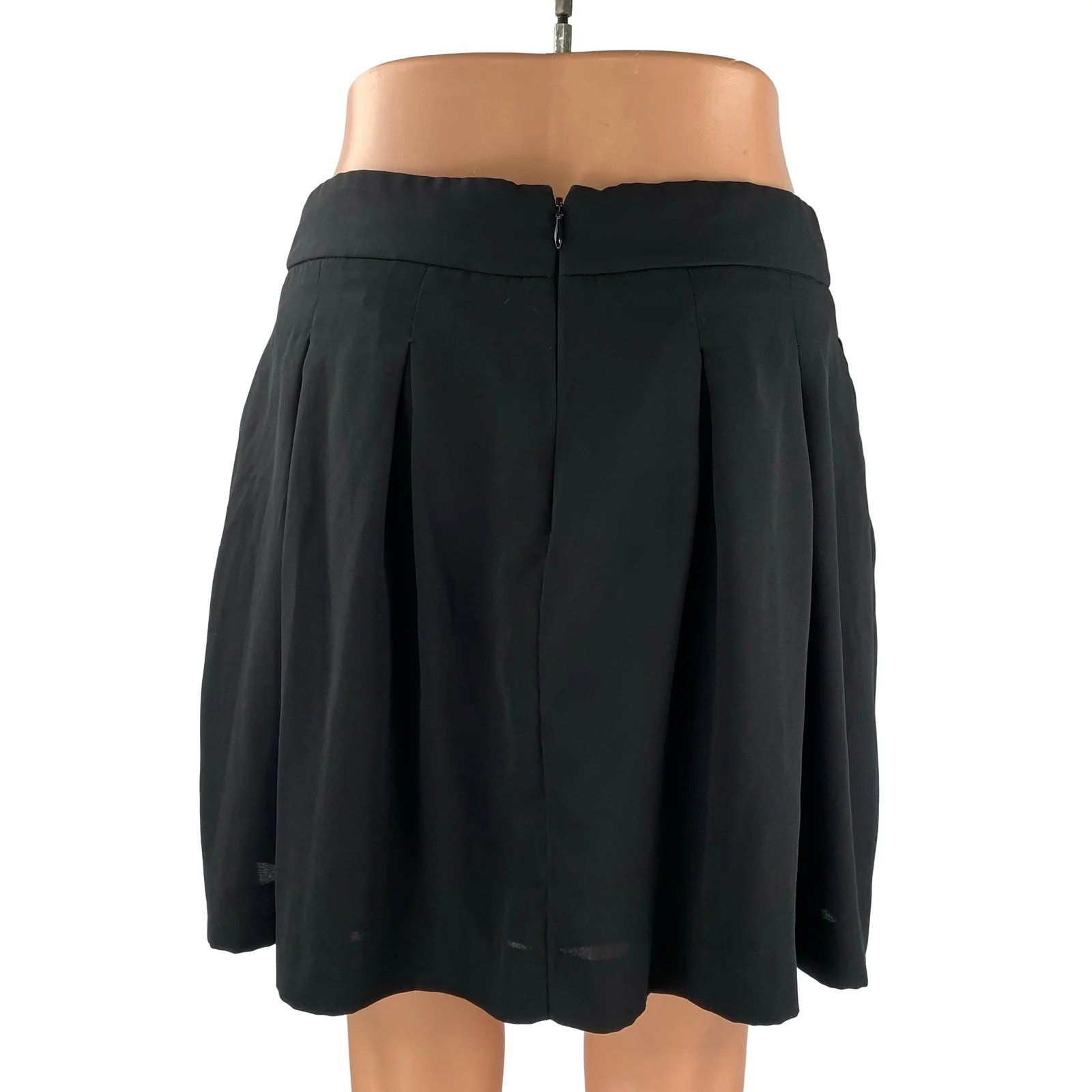 Banana Republic Womens Black Pleated High Rise Mini Skater Flare A-Line Skirt 4P - Image 3