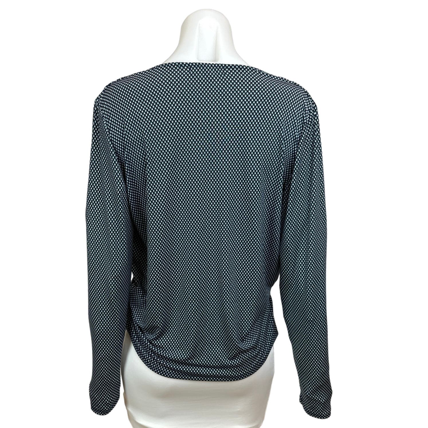 Banana Republic Womens Black V Neck Surplice Faux Wrap Long Sleeve Blouse Top XS - Image 3