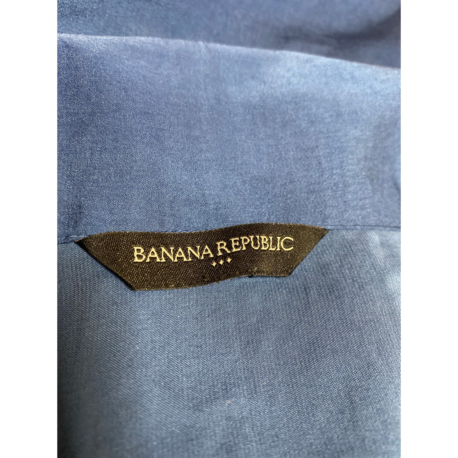 Banana Republic Women's Blue Collared Long Sleeve Crop Shirt Blouse Top Size XS - Image 3
