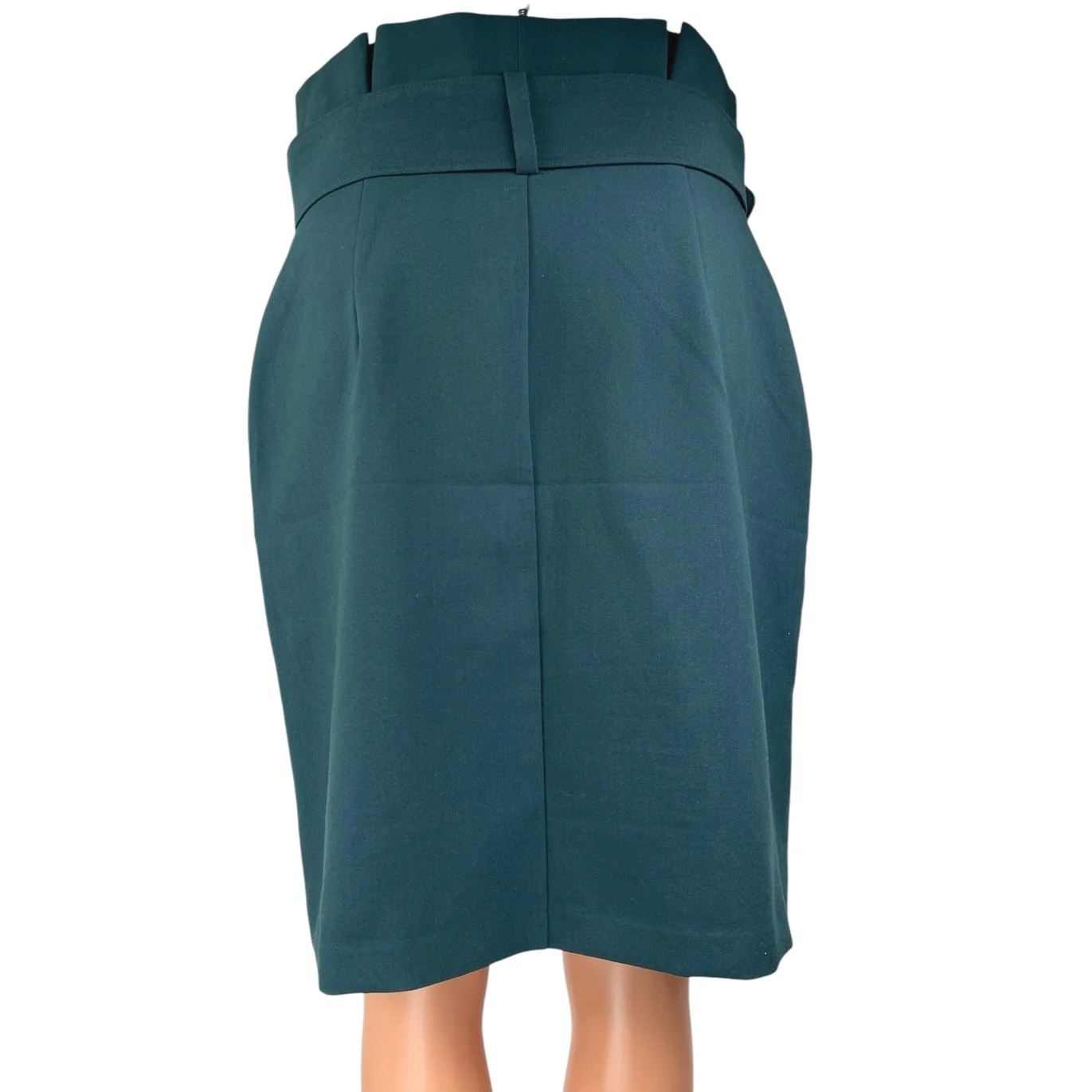 Banana Republic Women's Blue Green Belted Knee Length Paperbag Pencil Skirt 4 - Image 3