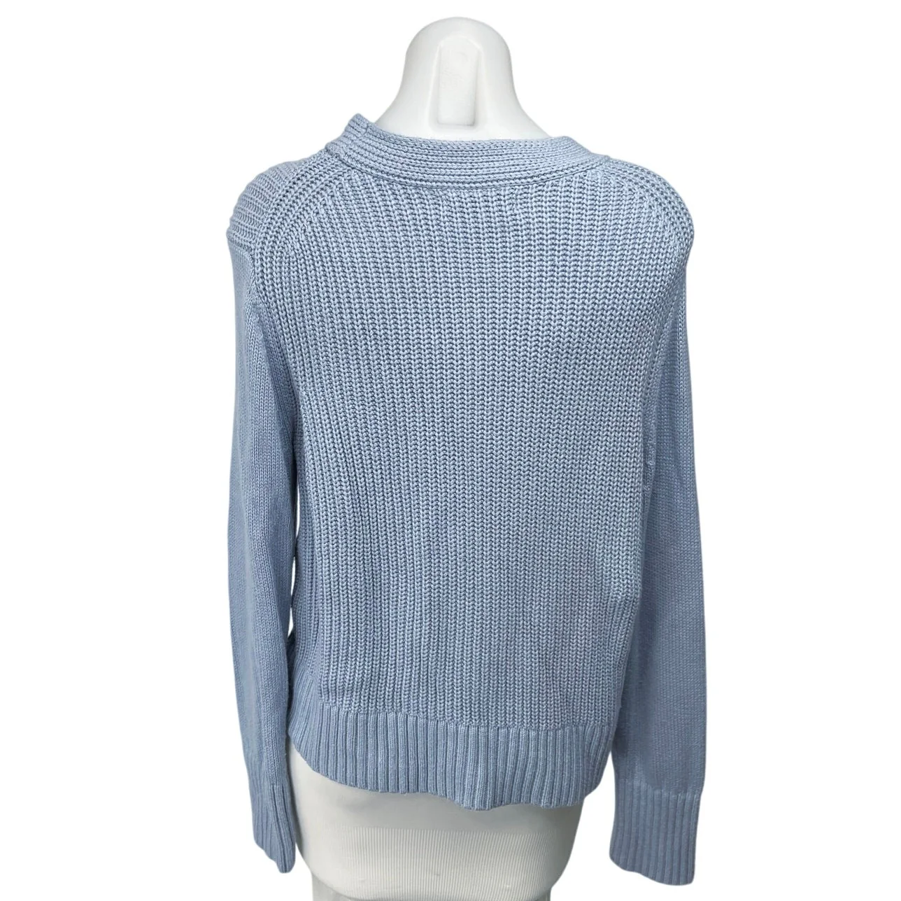 Banana Republic Women's Blue Knit Mock Neck Long Sleeve Sweater Top Size L - Image 2